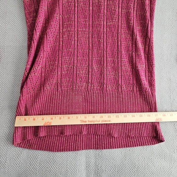 Cowl Neck Glitter Sweater Size 14/16 Ribbed Purple Long Sleeve Boho Y2K Luxe AS - Picture 14 of 15
